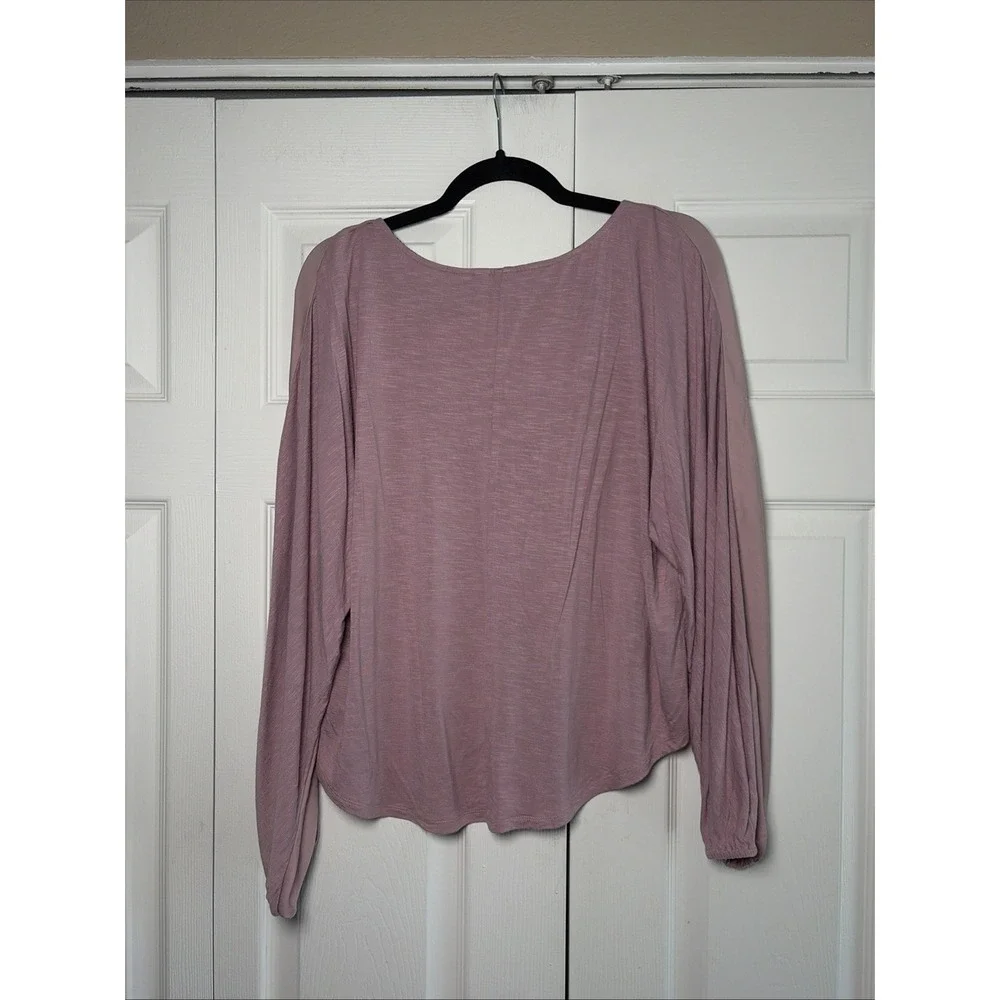 Dolan Left Coast Collection V-Neck Blouse Womens Size Medium Pink Slub Boho Chic